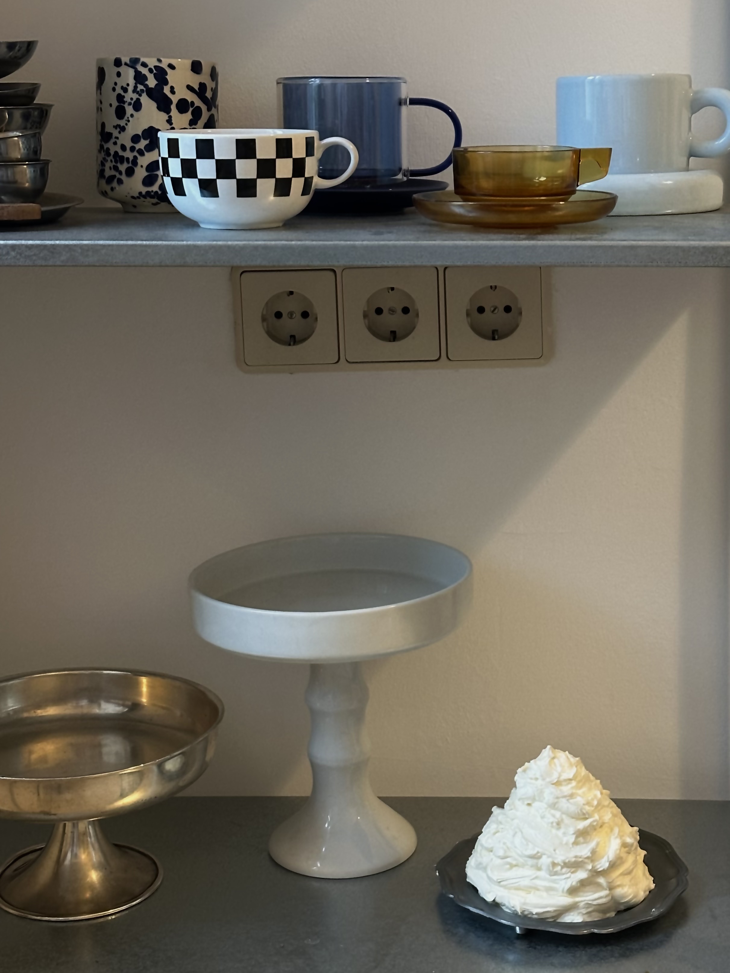 cups on the shelf